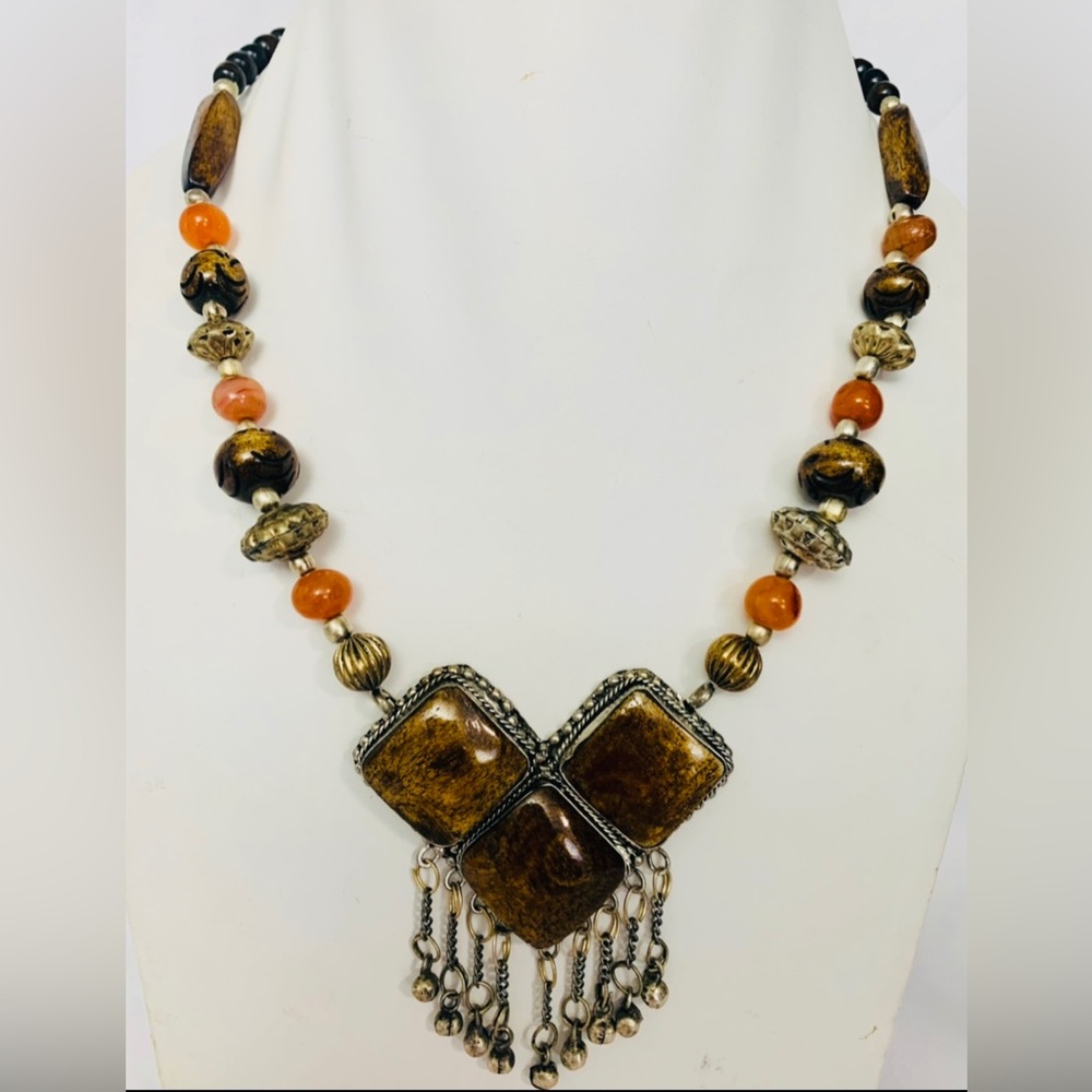 Handmade Bone Bead Necklace